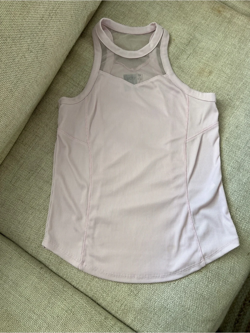 Light Pink Ribbed Racerback Tank Top - Picture 1 of 6